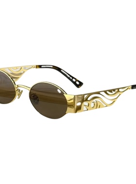 镂空腿时尚高级感欧美女椭圆墨镜