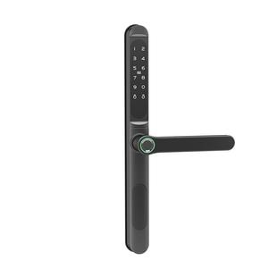 极窄防水肯 德基门玻璃门指纹APP窄边断桥铝合金推拉门双面智能锁