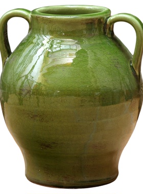 复古中古风陶瓷手拉壶花瓶摆件