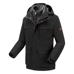 口味王管理层工作服冬季工衣羽绒冲锋衣三合一可拆卸秋冬季户外套