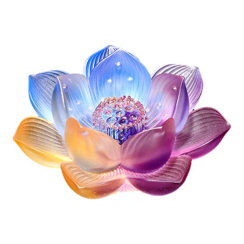 秦歌琉璃迷你插电佛前莲花灯佛灯