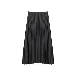 西町村屋极简风半裙女装2025冬季新款气质感褶皱半身裙XXAD10789