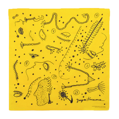 草间弥生方形画布红色黄色