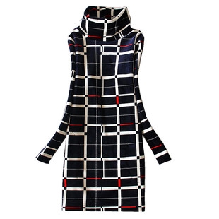 加绒加厚卫衣女2021冬季新款中长款大码修身套头保暖T恤打底绒衫