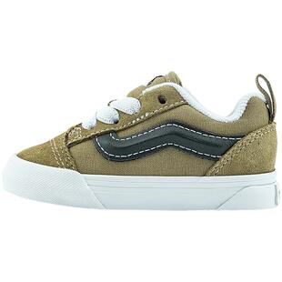 Vans范斯童鞋官方 Knu Skool Elastic Lace棕绿色面包鞋小童板鞋