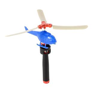 手柄拉线动力直升飞机手持飞机户外拉绳竹蜻蜓儿童8090怀旧小玩具