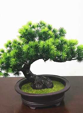 仿真植物盆栽室内装饰假花松树家居客厅绿植塑料小摆件迎客松盆景