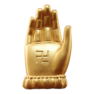 戴玉堂陶瓷金色佛手摆件如来佛掌像饰品禅意灵山大佛佛手五指山