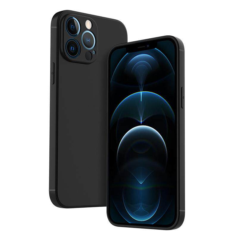 适用苹果13手机壳iPhone13promax硅胶12pro新款磨砂mini防摔软壳pro max镜头全包保护套黑色ma