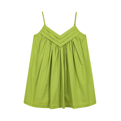 高支高密精梳棉V领吊带背心女