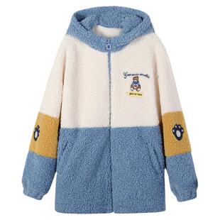 高中生羊羔毛外套冬装棉衣初中学生2025新款少女棉服加厚上衣短款