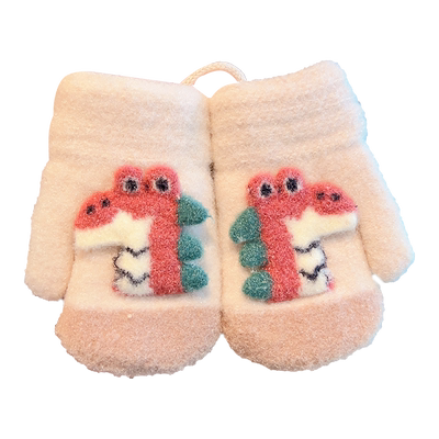 男童冬季卡通恐龙手套