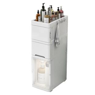 也雅卫生间置物架浴室夹缝柜厕所马桶缝隙收纳柜落地塑料储物柜子