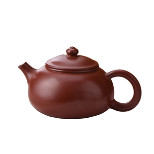 寒江 潮州手拉壶大红袍朱泥壶紫砂壶原矿手工功夫茶壶泡茶茶具