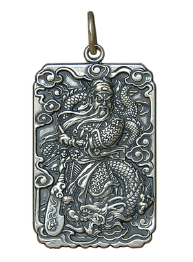 泰银护身饰品武财神吊坠霸气关公