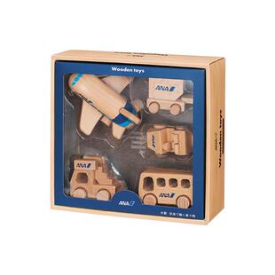 ANA 日本进口 木质飞机套装儿童玩具全日空模型成品机场飞机场