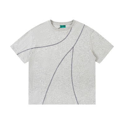 不规则设计感短袖圆领凉感T恤夏