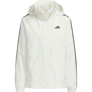 滔搏adidas阿迪达斯女子保暖运动休闲连帽外套梭织夹克KB7592