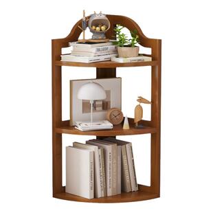 书架桌面置物架简易办公室桌上转角书桌收纳墙角小书柜三角非实木