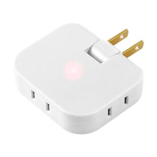 带灯转换插头超薄一转三180转动插座两脚多功能USB转换器二孔插头