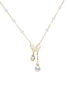 金芽蝴蝶贝母女珍珠项链2件9折