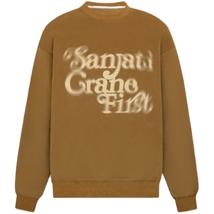 Sanjati crane秋冬多色幻影logo潮牌男女情侣宽松套头圆领卫衣