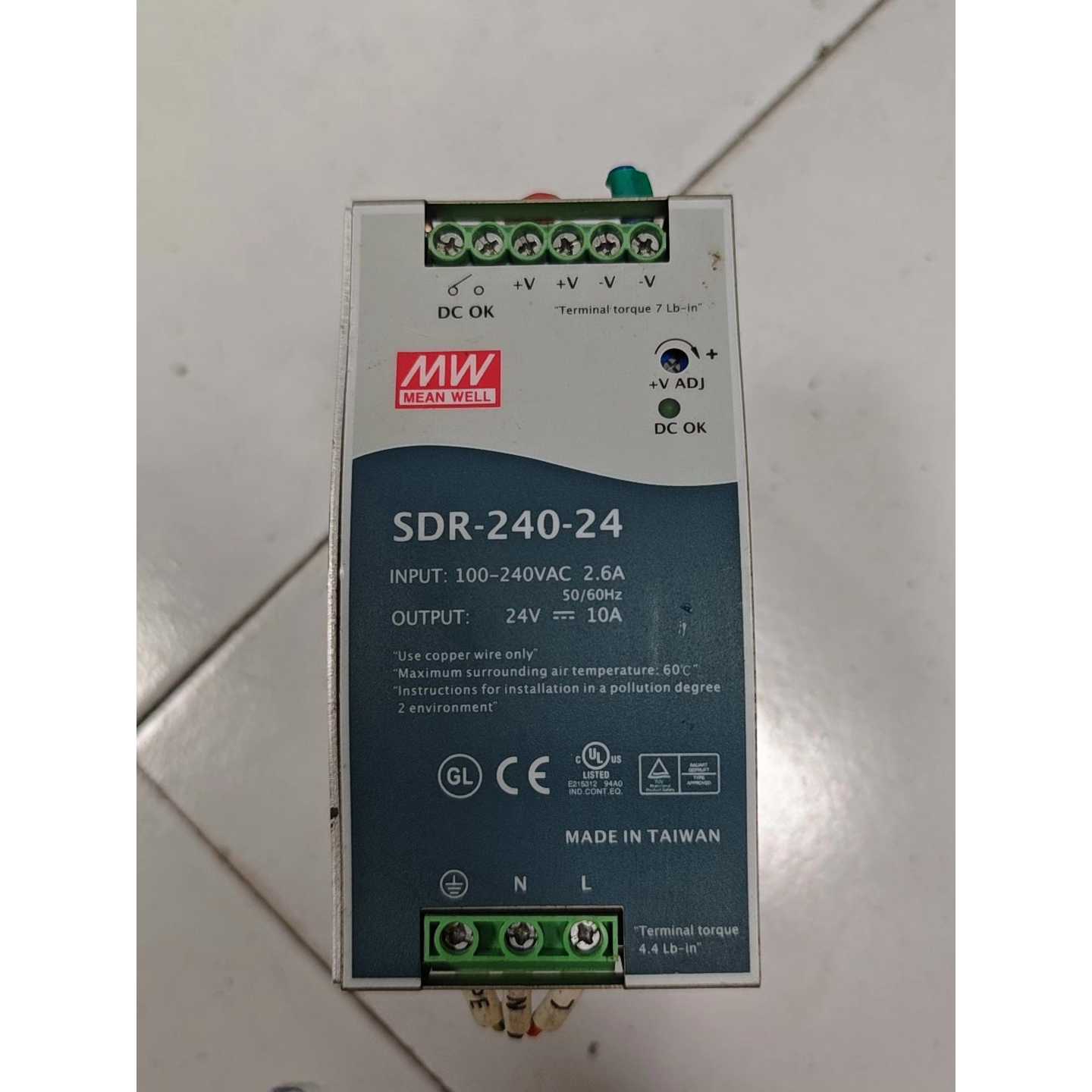 议价-明纬电源SDR-240-24,台湾制造,输入电压100-24