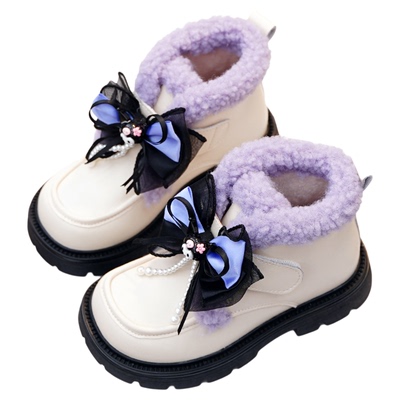 女童马丁靴真皮加绒棉靴库洛米