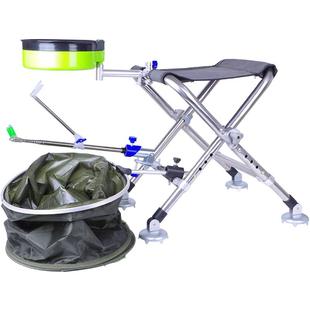 钓哈哈多功能不锈钢钓椅全地形钓鱼椅子折叠便携小野钓专用钓鱼椅