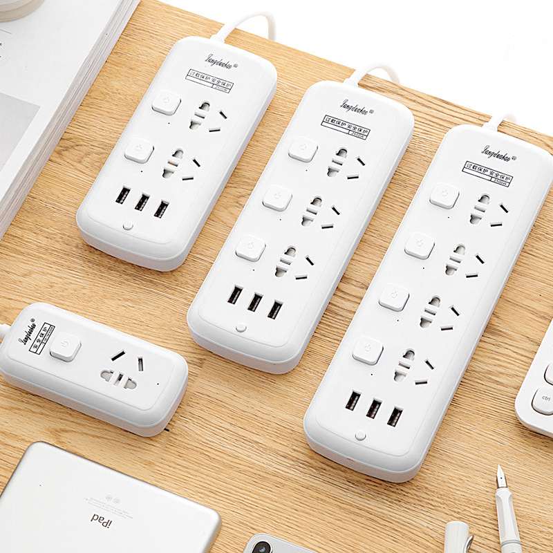 智能排插带USB快厂家充家用带线线板插排多功能插座电源插开关