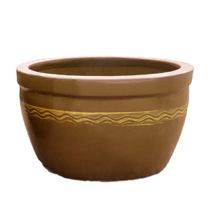 土陶复古造景养鱼睡莲粗陶腌菜腌肉发酵老式陶瓷家用中式大储水缸