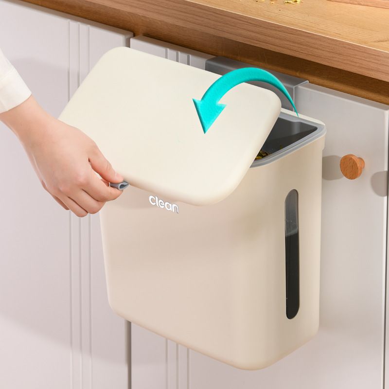 大号带盖厨房垃圾桶家用壁挂式橱柜门卫生间悬挂滑盖垃圾篓批发