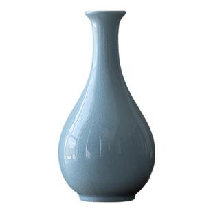 汝山明玉壶春花瓶汝窑陶瓷花瓶摆件客厅插花汝瓷花瓶天青色高级感