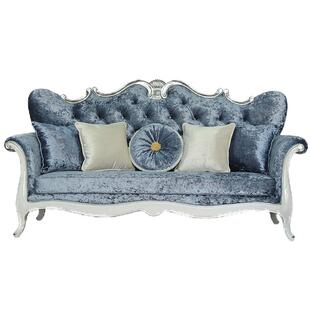 欧式真皮简欧别墅沙发实木头层牛皮法式轻奢客厅组合全屋套装家具