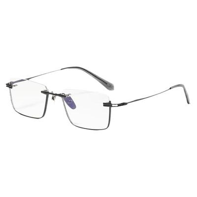 嘉视明男个性纯钛倒半框眼镜高级
