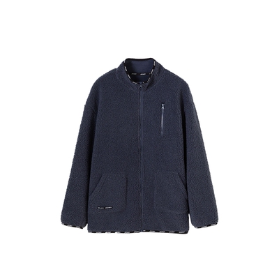 Jockey男士仿羊羔绒家居服可外穿拉链外套柔软保暖秋冬时尚单品
