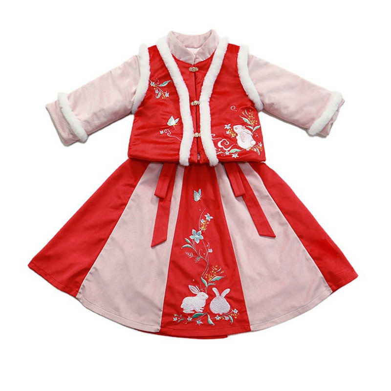 汉服女童冬装加棉加厚