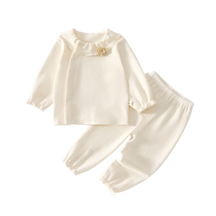 婴儿衣服春秋分体套装婴幼儿a类超萌外出服六个月宝宝分开式66码