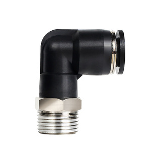 星辰气动气管接头快速快插螺纹弯头PL4/6/8/10/12-M5/01/02/03/04