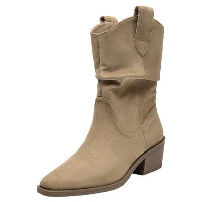 大东官方正品尖头复古美拉德短靴