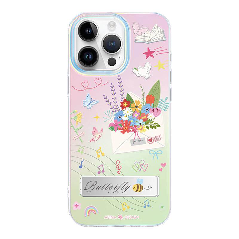 花朵信封适用苹果17Promax手机壳隐藏式一体支架iPhone16保护套折叠全包13可爱创意防摔ip15Pro新款高级感14