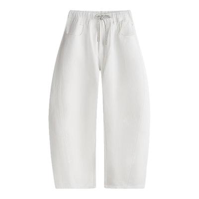 NAVIGARE意大利小帆船纯棉白色牛仔裤男25秋季新品时尚宽松弯刀裤