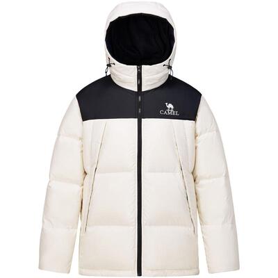 骆驼男装羽绒服男加绒加厚冬季2025连帽短款面包服保暖防寒外套