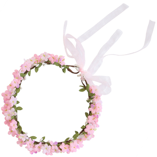 花仙子儿童花环头饰拍照写真发饰森系公主飘带发箍六一儿童节日