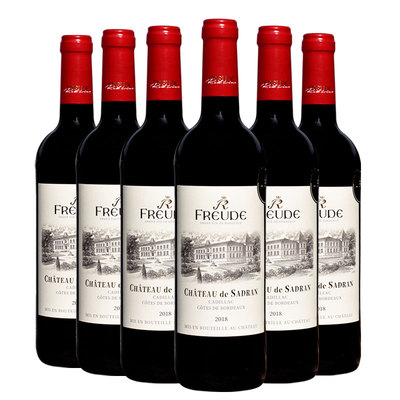 法国原瓶进口红酒正品波尔多干红混酿AOP金奖葡萄酒6支整箱