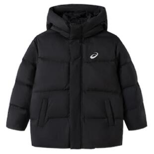 亚瑟士羽绒服童装冬季新款男童面包服三防连帽黑色羽绒外套中大童