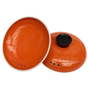 大容量陶瓷砂锅盖子单盖通用配件药壶盖家用炖锅汤锅橙色沙锅盖