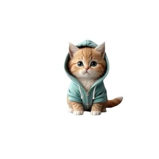 蓝色卫衣小猫成品通风夹车载装饰香薰可爱亚克力防水装饰车用香薰