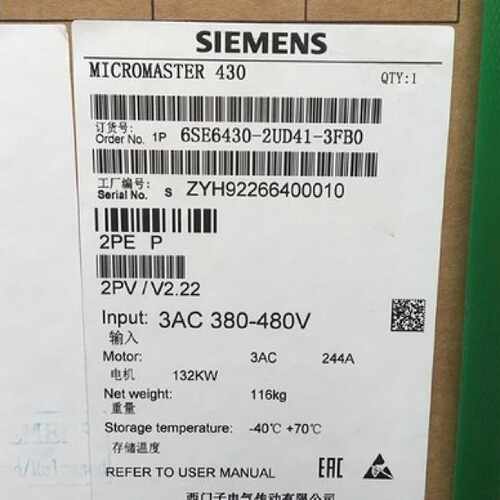 议价西门子6SE6430-2UD41-3FB0/3FBO M440  132KW