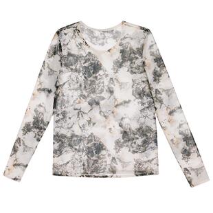 AIMER CHUANG空气女轻薄印花百搭打底圆领长袖上衣女25夏CA721681